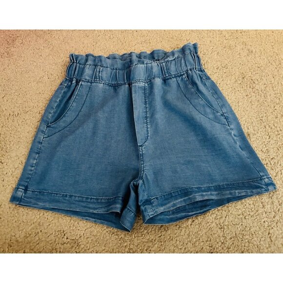 Thread & Supply Chambray Blue Shorts Women's Size XS Elastic Waist Pockets - Picture 1 of 6